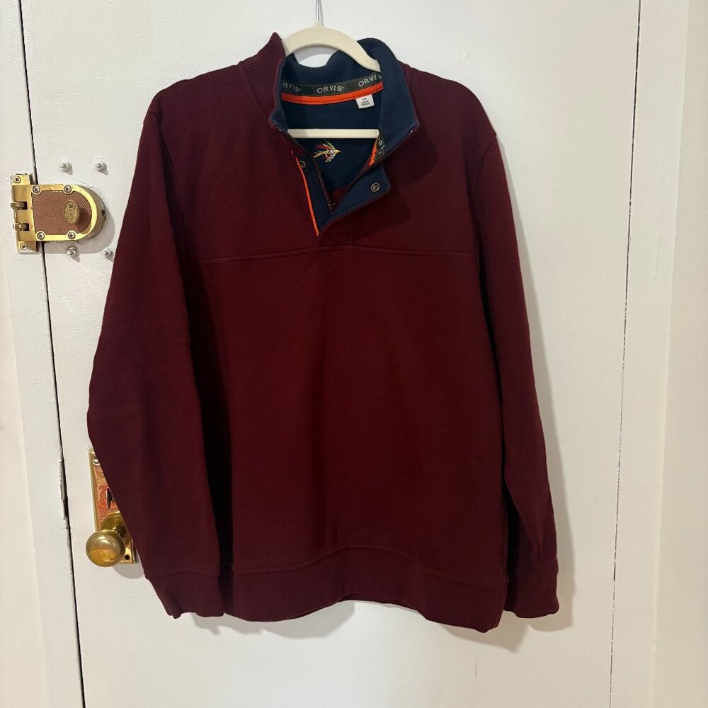 Orvis Signature 1/4-Zip Sweatshirt - Maroon - Large